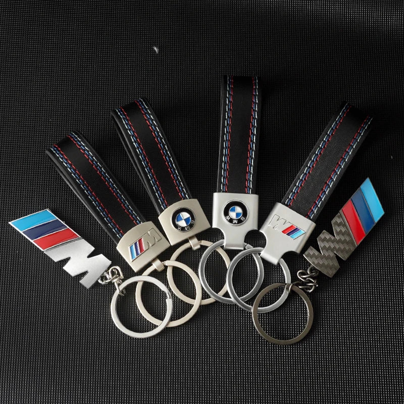 Luxury Leather Car Emblem Carving Key Keyring Key Chain for BMW M X1 X2 X3 X4 X5 X6 3 5 Series M2 M3 M4