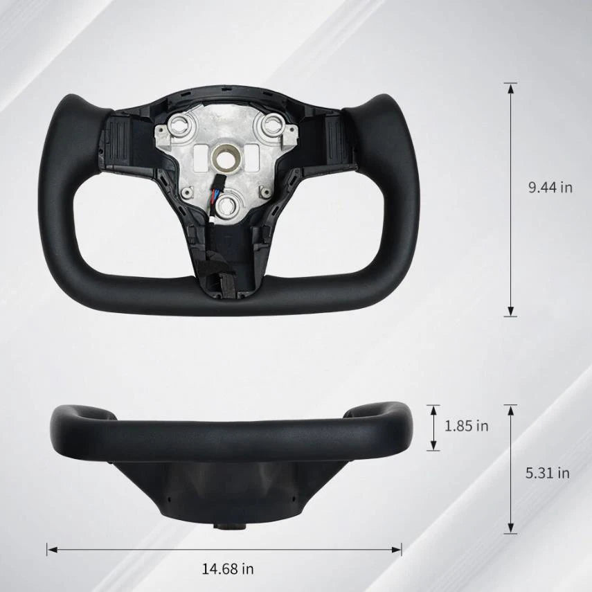 350 mm Heated Yoke Steering Wheel for Tesla Model 3/Y – 2017–2024