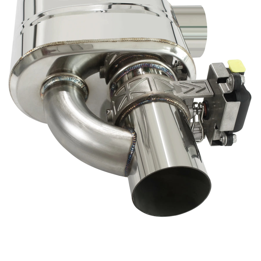 Universal 51 60 63 70 76MM Side Inlet 2 Outlet Exhaust Muffler Electric Valve Set 12V Wireless Remote Control Cutout Diy