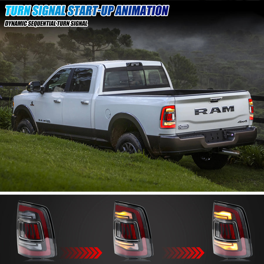 Ram 1500 2009–2018 / 2500–3500 2010–2018 Sequential LED Tail Light Pair
