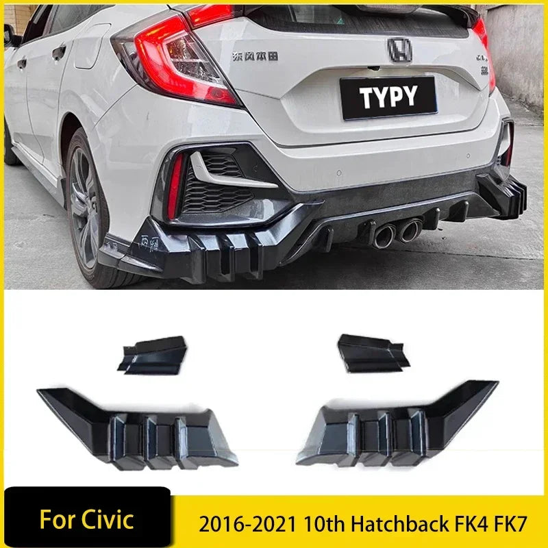 Rear Bumper Diffuser for Honda Civic FK4/FK7 Hatchback 2016-2021