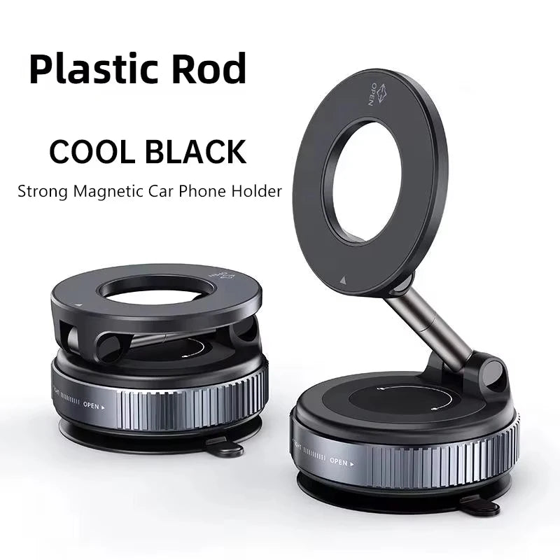 Foldable Magnetic Car Phone Holder with Vacuum Suction Mount