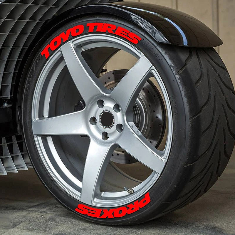 4-Piece 3D Tire Lettering Decal Set