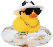 Summer Rubber Duck Dashboard Ornament with Sun Hat and Swim Ring