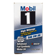 Mobil 1 High Mileage Full Synthetic 5W-30 Motor Oil, 12 Quart