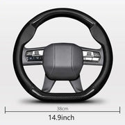 Anti-Slip Carbon Fiber Leather Steering Wheel Cover for BMW Vehicles