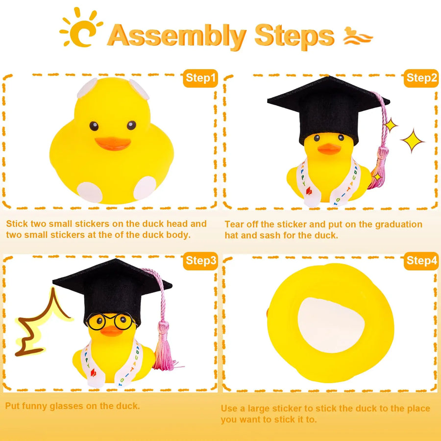 Graduation Rubber Duck Ornaments – 6, 12 or 24 Pieces