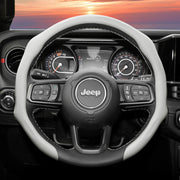 Perforated Leather Steering Wheel Cover for Jeep Models