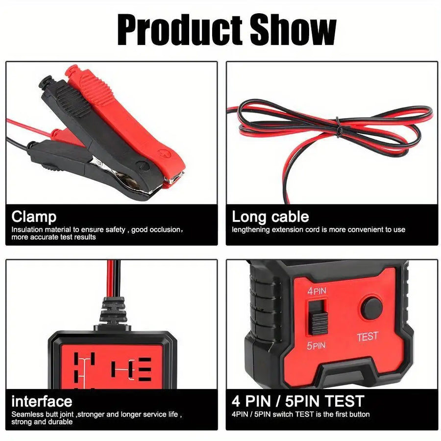 Universal 12V Automotive Relay and Voltage Tester with LED Indicator