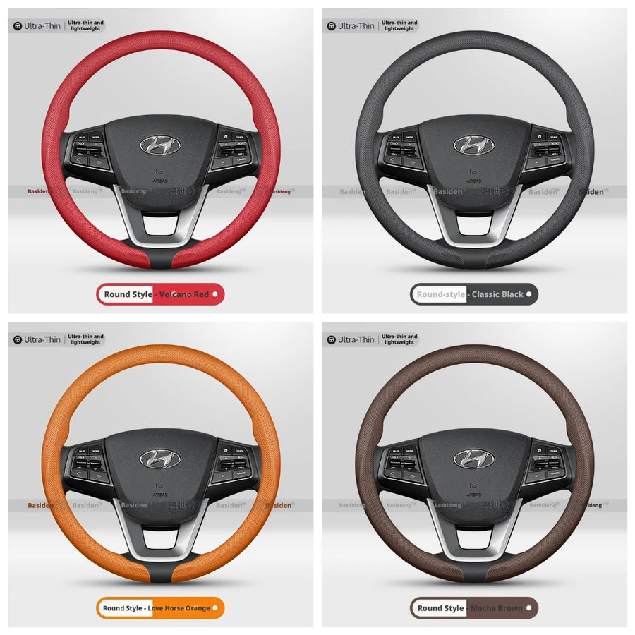 37-38CM Steering Wheel Cover for Hyundai Avante Grandeur Palisade Santa Fe Sonata