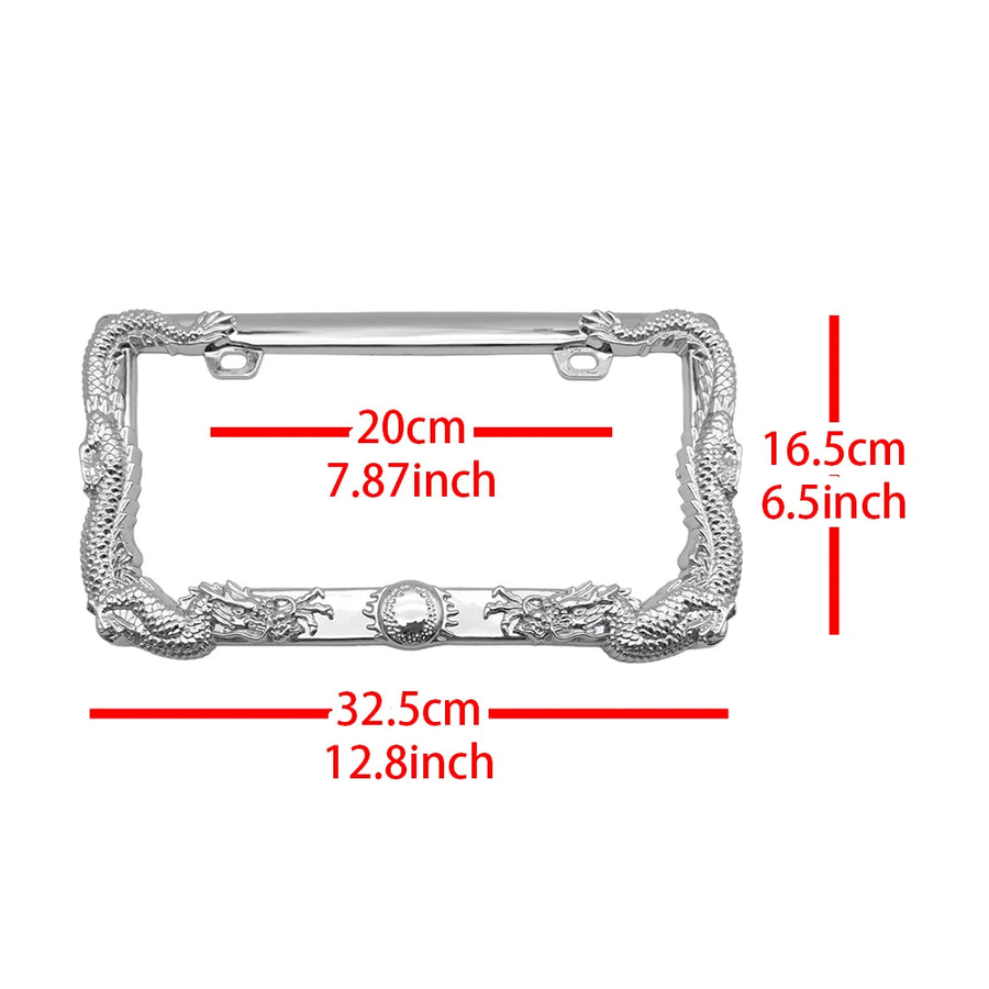 Dragon Chain-Style ABS License Plate Frames - Pair