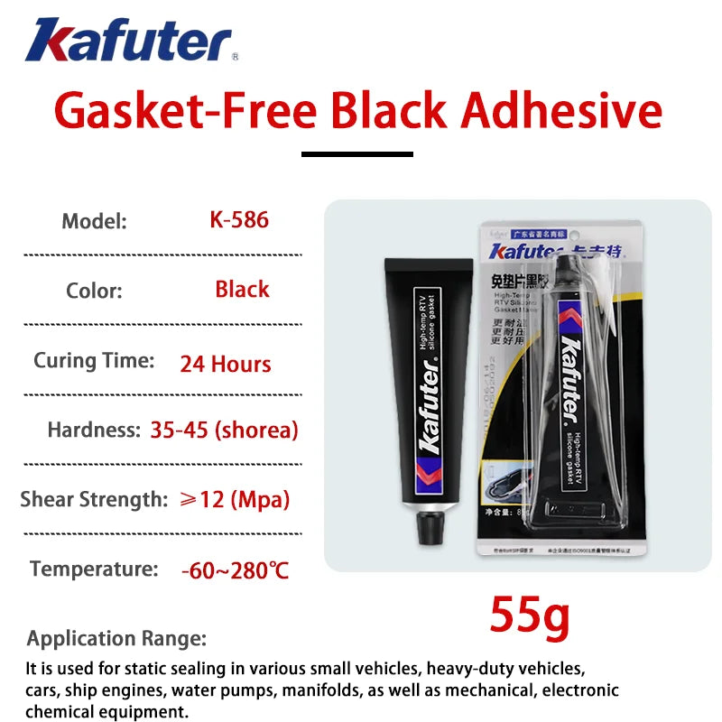 Kafuter K-586 Black High-Temp RTV Silicone Gasket Maker