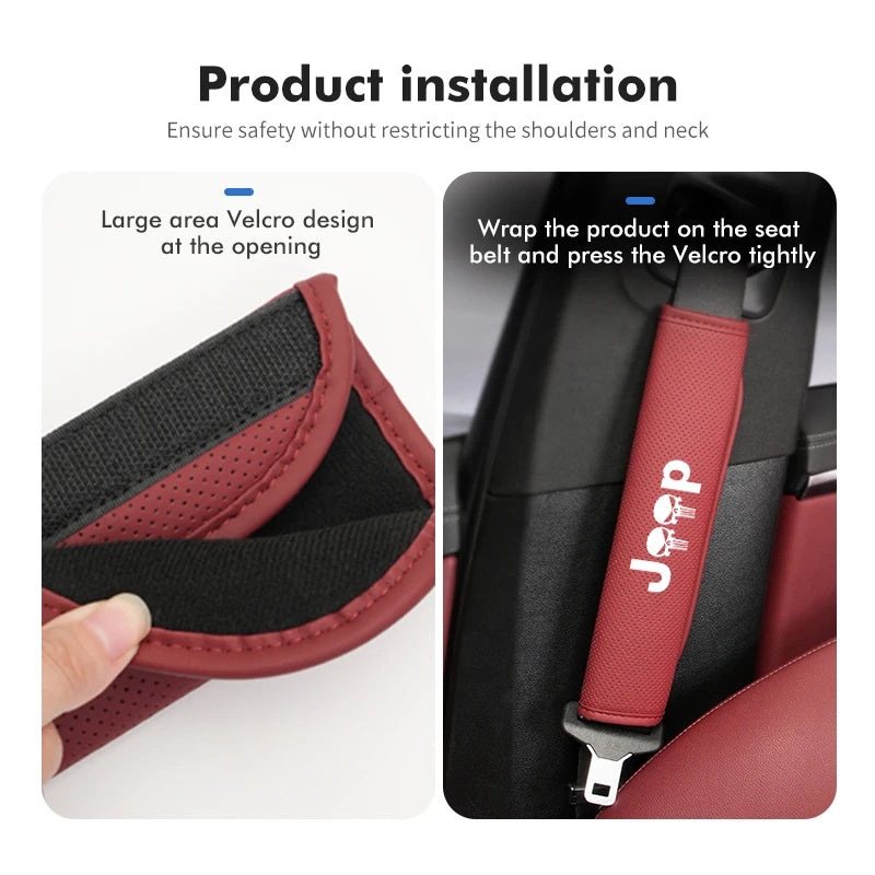 Leather Seat Belt Shoulder Pad for Jeep – Short or Long