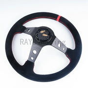 Universal 350mm Deep-dish Suede Sport Steering Wheel