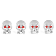 4-Piece Skull Tire Valve Cap Set with Copper Cores