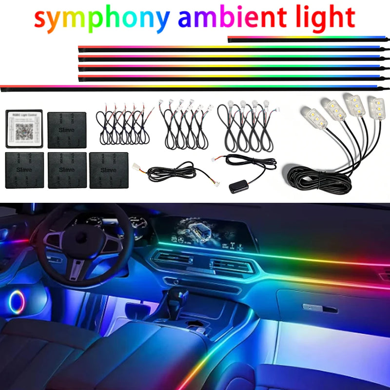 64-color RGB LED Car Interior Ambient Lighting Kit