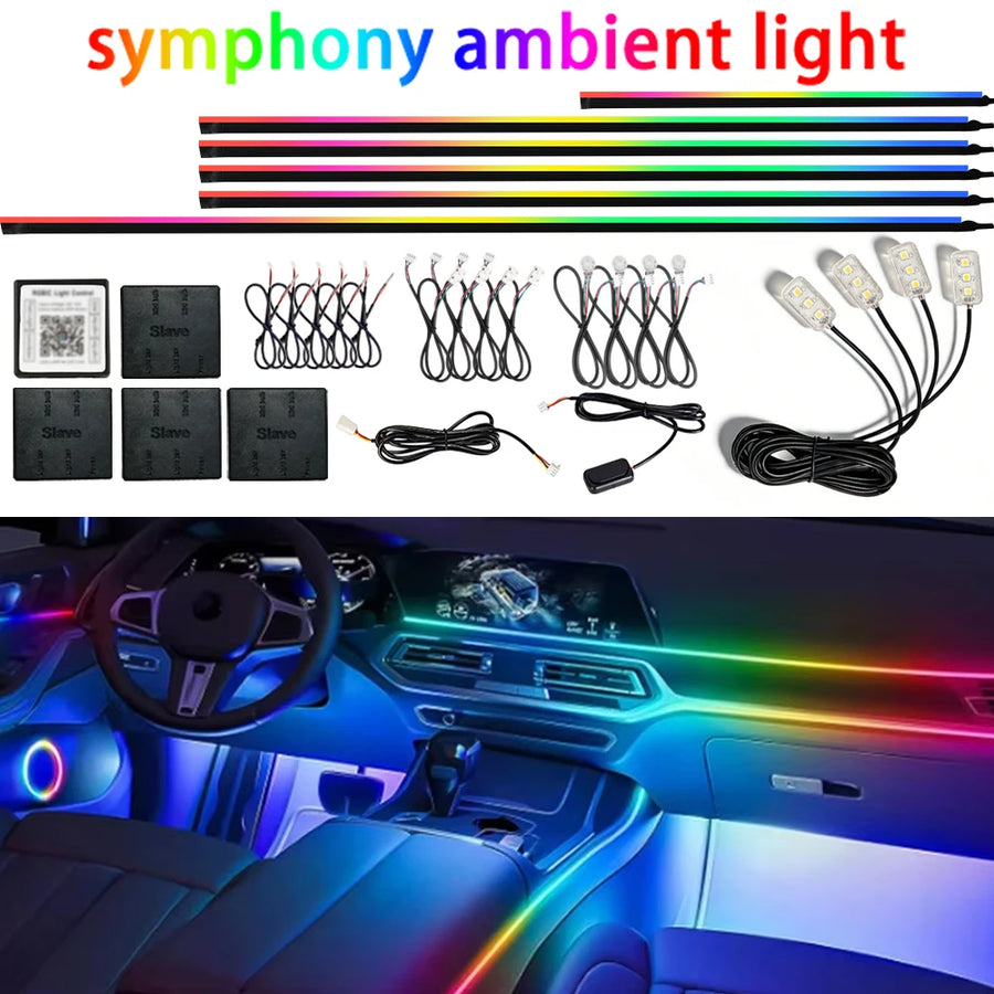 64-color RGB LED Car Interior Ambient Lighting Kit