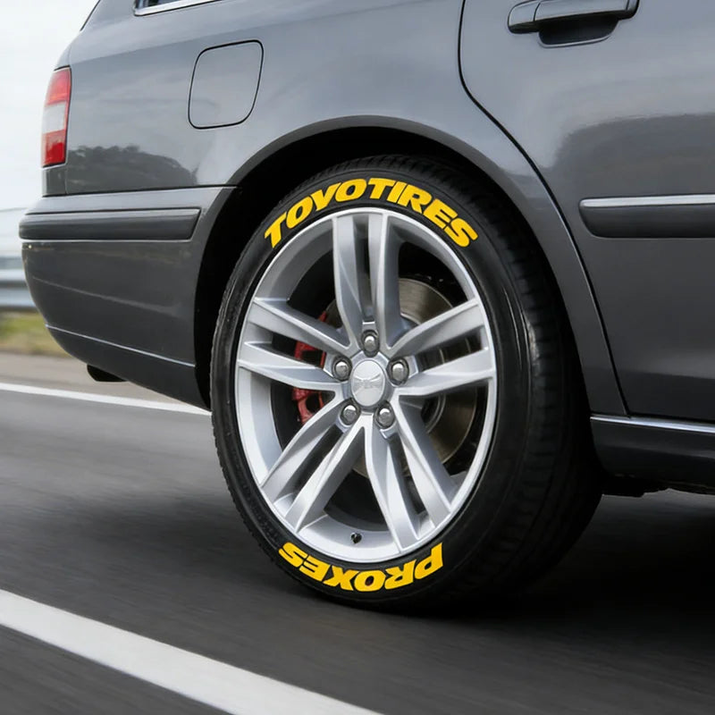 Universal 3D Tire Letter Stickers Waterproof Car Tire Decals Racing Sidewall Wheel Decor Adhesive Not Included