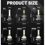 2-Piece H1/H4/H7/H11/9005/9006 LED Headlight Bulb – 4300K, CANBUS