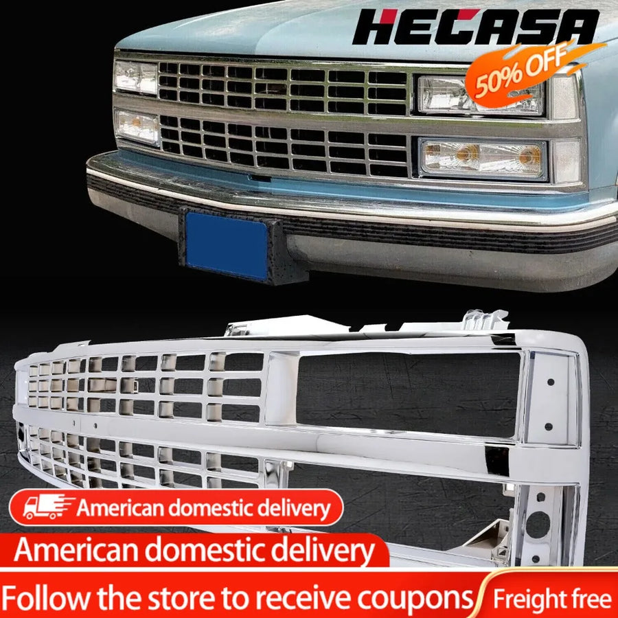 Chrome Front Grille for 1988–1993 Chevrolet Silverado