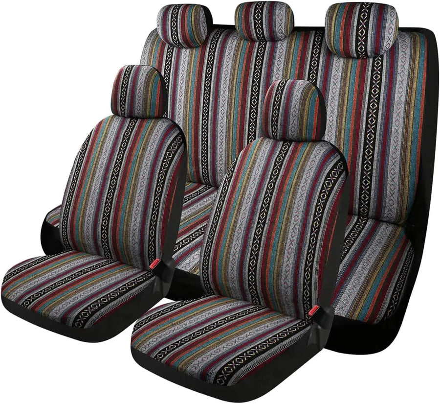 Universal Baja Saddle Blanket Car Seat Cover Set – 4 or 9 Pieces