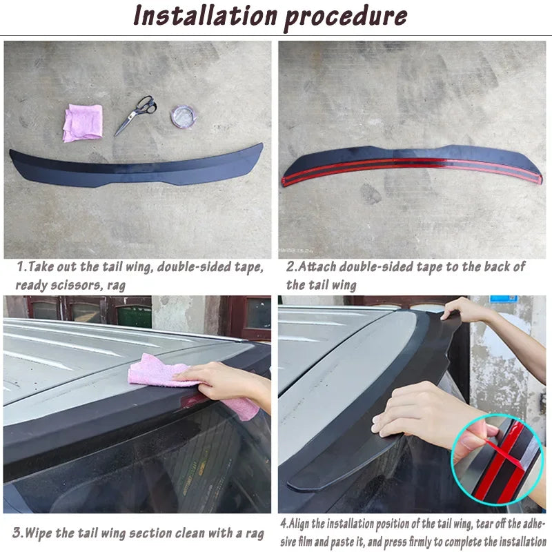 Gloss Black Rear Roof Spoiler for Ford Focus/Edge