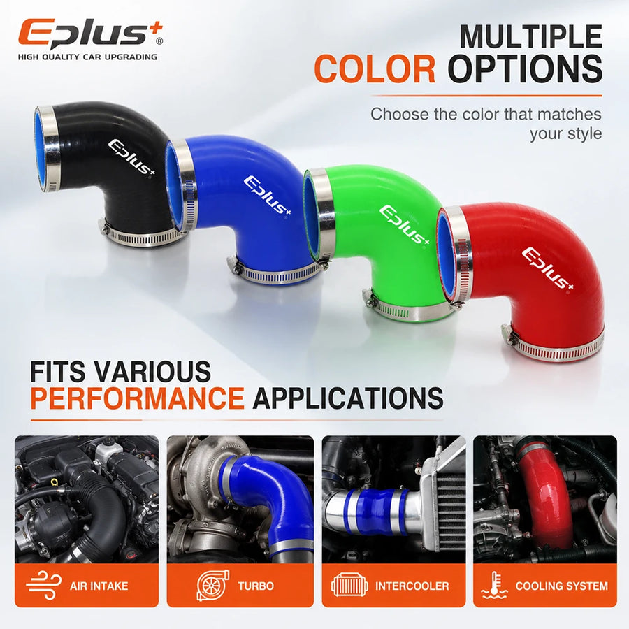 Universal Reinforced 90° Silicone Intercooler Coupler, 16-102mm
