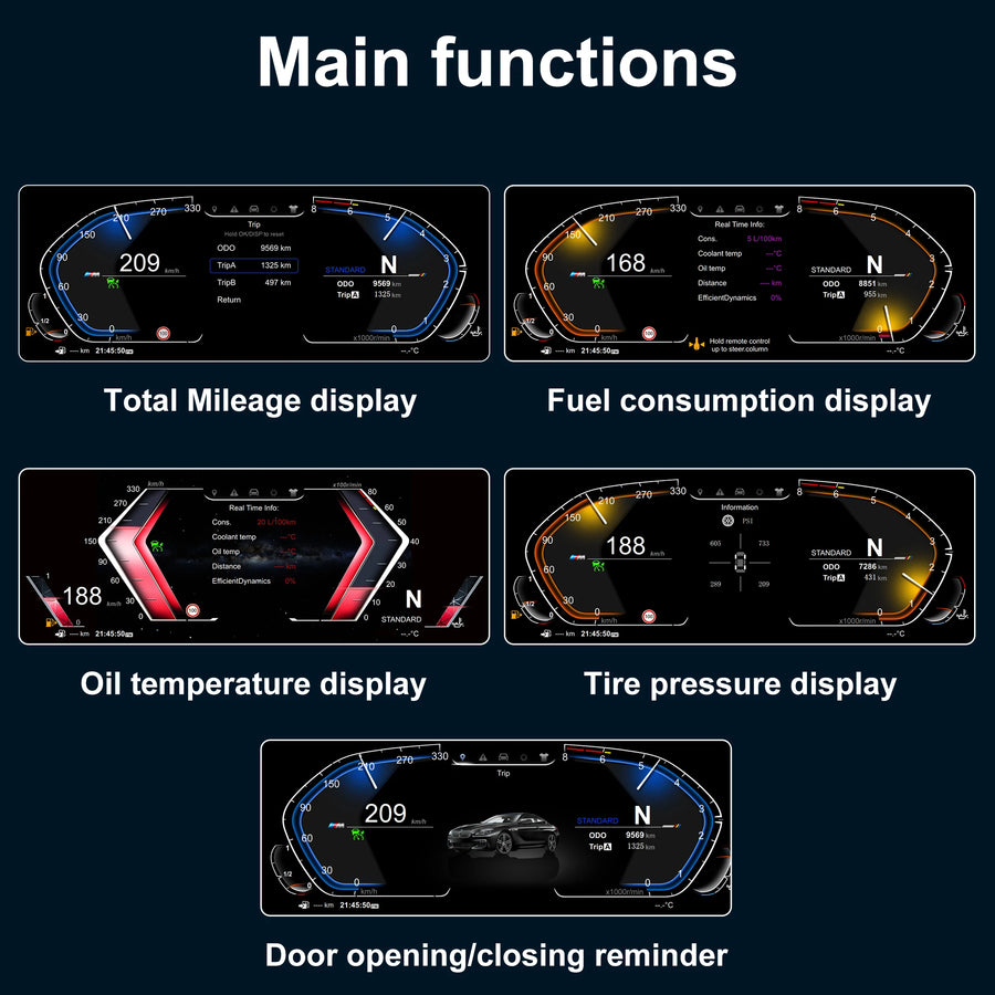 10-Inch Linux Digital Gauge Cluster for BMW F20/F52 2013–2024