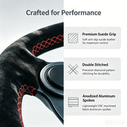 350 mm Deep-Dish Racing Steering Wheel – Leather or Suede
