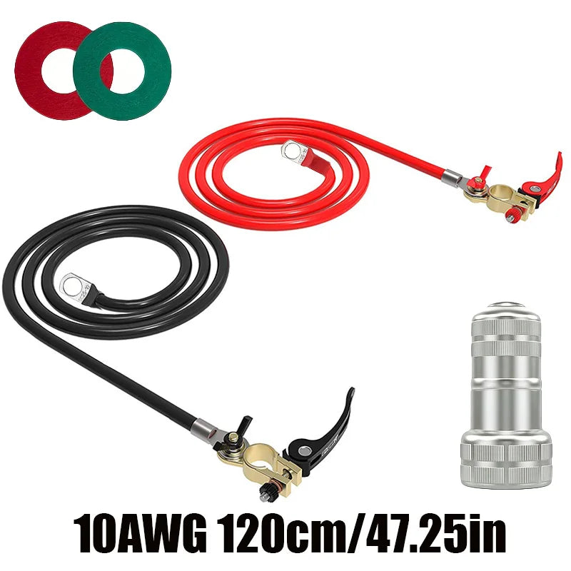 10/12 AWG Battery Inverter Cable Kit with Terminal Connector and Post Cleaner