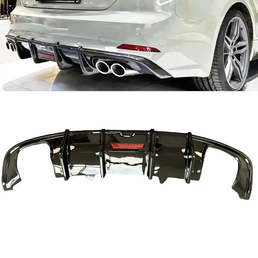 Gloss Black Rear Bumper Diffuser for 2017–2020 Audi A5/S5