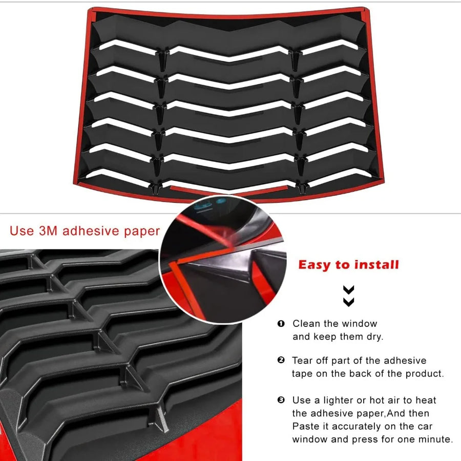 Matte Black Rear Window Louver – 1999–2004 Ford Mustang