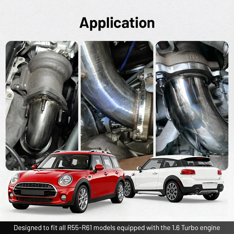 Stainless Steel 2.5in Exhaust Downpipe for 2007–2016 MINI Cooper/Clubman/Countryman