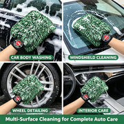 Oversized Plush Microfiber Car Wash Mitt with Wide Cuff