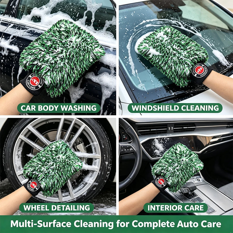 Oversized Plush Microfiber Car Wash Mitt with Wide Cuff