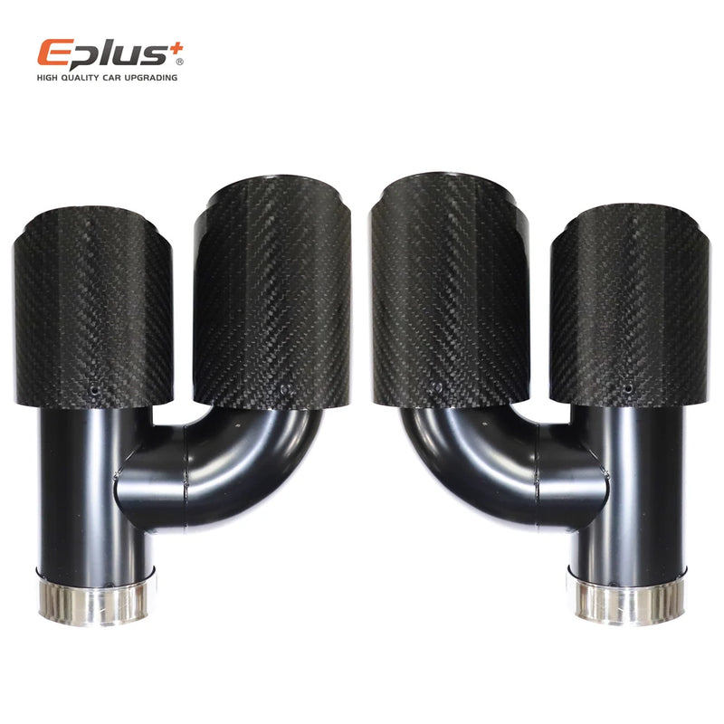 Universal H-Shaped Dual-Outlet Carbon-Fiber & Stainless Steel Exhaust Tip