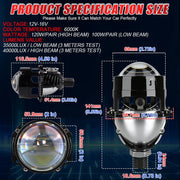 Bi-LED Projector Lens for H4/H7/9005/9006 – Halo Ring