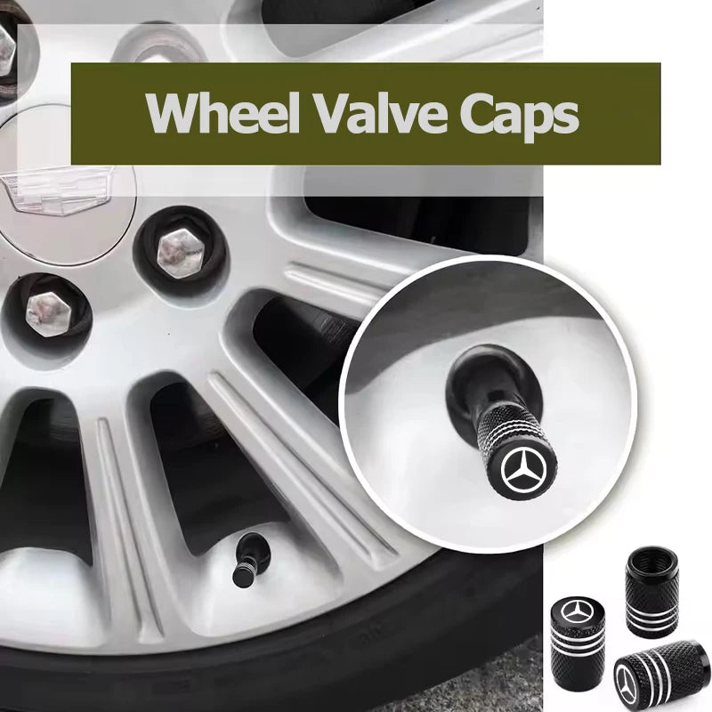 Mercedes-Benz/AMG-Style Aluminum Tire Valve Caps