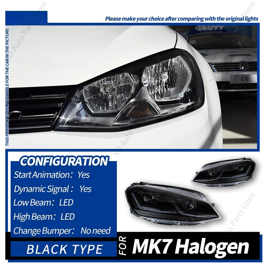 LED Projector Headlight Assembly for VW Golf 7 2013–2017