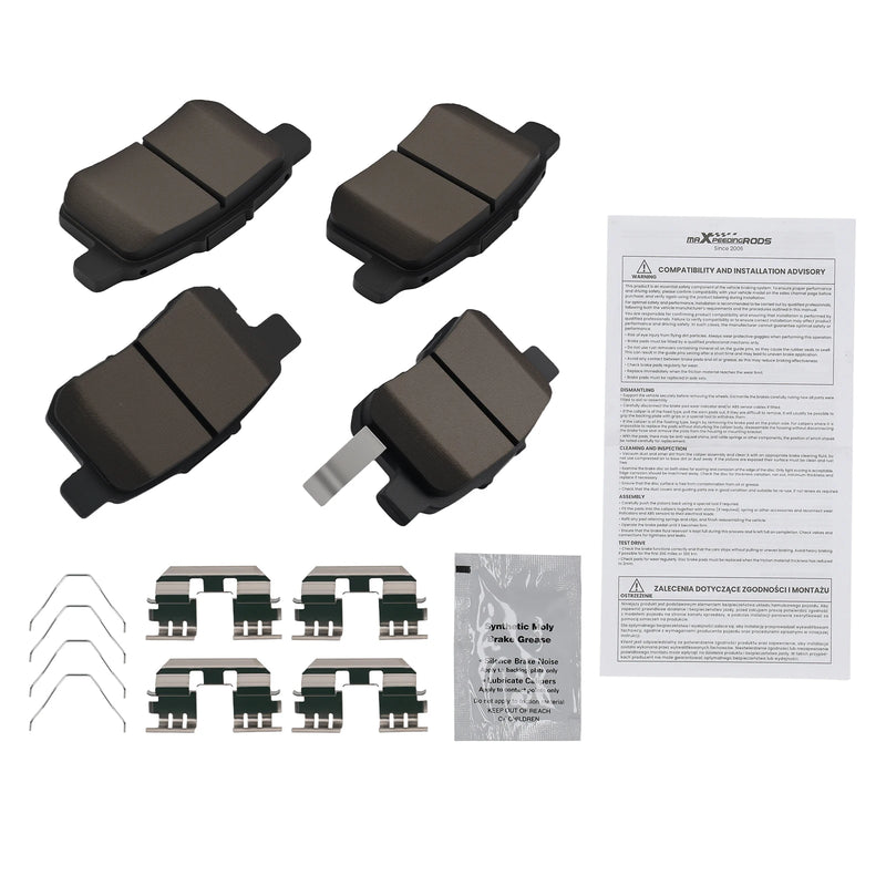 Rear Ceramic Brake Pad Set for Acura TSX 2009-2014 & Honda Accord 2008-2017