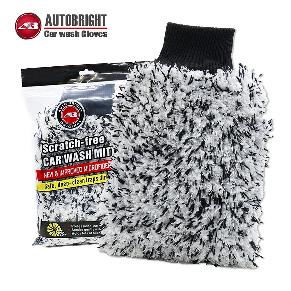 Black Double-Sided Microfiber Car Wash Mitt