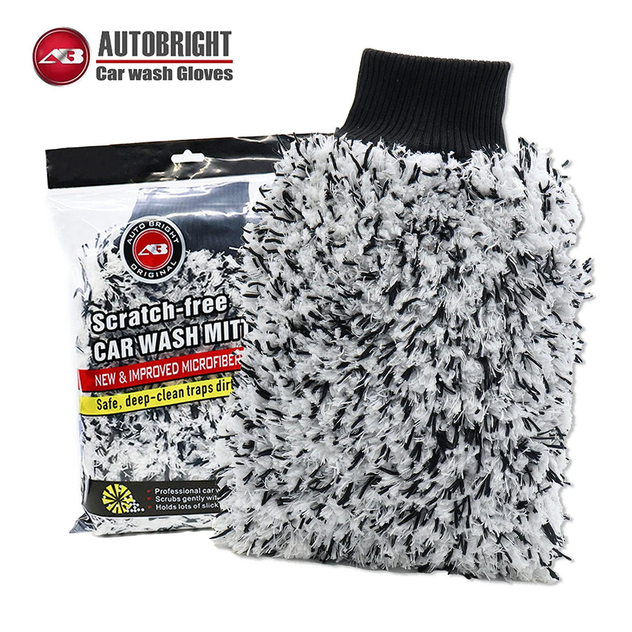 Black Double-Sided Microfiber Car Wash Mitt