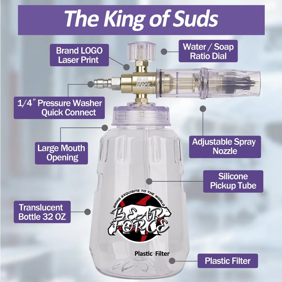 Pressure Washer Foam Cannon with 1/4-Inch Quick Connector
