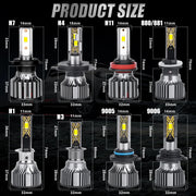 2-Piece H1/H3/H4/H7/H11/H27 LED Headlight Bulb – 6000K