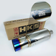 HKS Universal Stainless Steel Straight-Through Exhaust Muffler – 2, 2.5 or 3-Inch Inlet, 3.5-Inch Tip