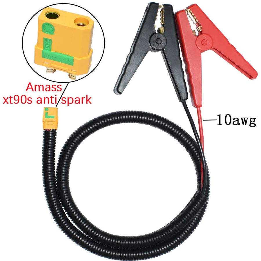 XT90 Anti-Spark to Battery Alligator Clip Cable - 10 AWG