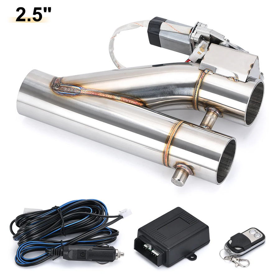 Universal Dual Electric Exhaust Cutout Valve Kit 2.0 2.5 3 Inch Stainless Steel with Wireless Remote