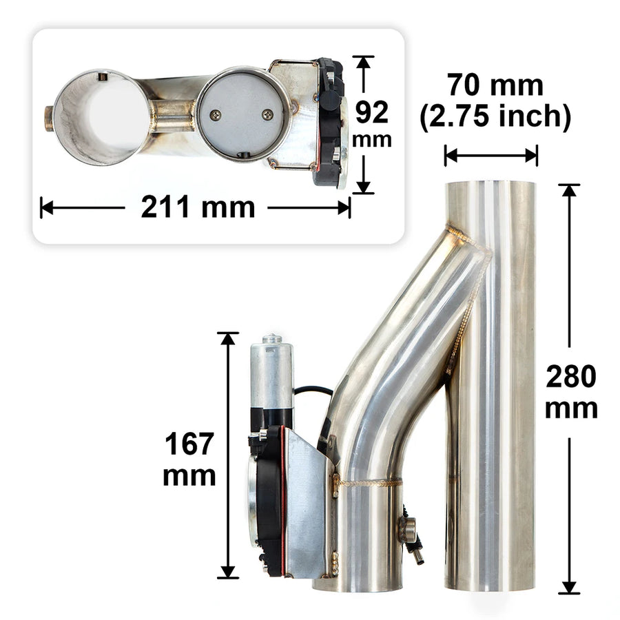 Universal Electric Exhaust Cutout Valve Kit