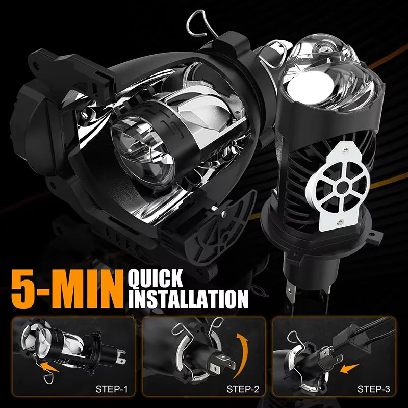 H4 LED Headlight Bulb – 6000K, CANBUS, Projector-Compatible