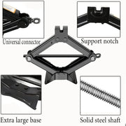 Portable Scissor Jack and Wrench Set, 0.8-2 Ton Options